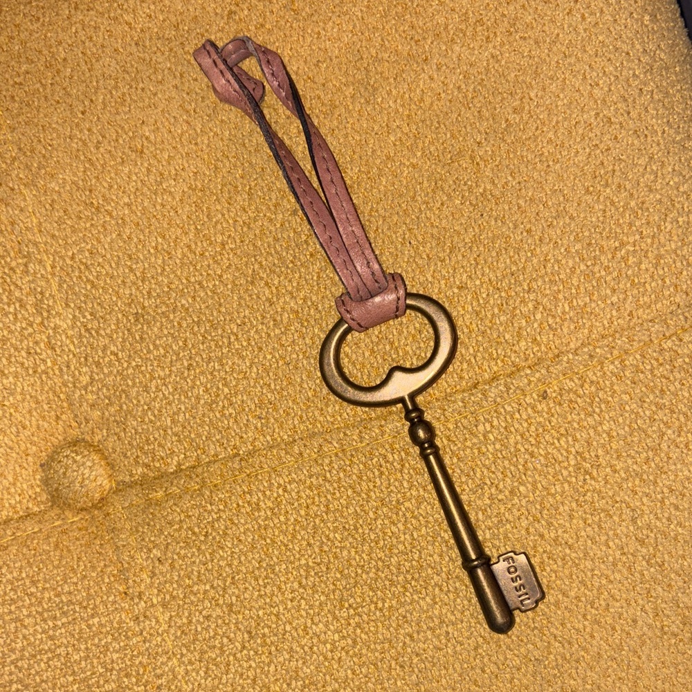 Fossil key with leather strap